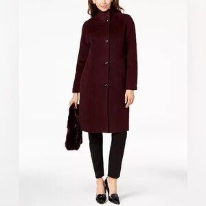 Jones New York Deep Burgundy Trench Coat - Beautiful Size 6